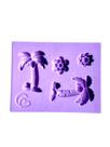F1748 molde de silicone coqueiro confeitaria biscuit