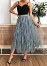 F3703-Saia Feminina Midi Longa Tule Rodada Godê Babado Xu2