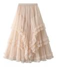 F3715-Saia Feminina Babado Camada Festa Elegante Luxo M427