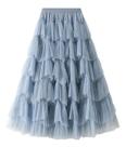 F3719-Saia Longa Feminina Rodada Camada Babado Princesa Luxo 189z