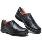 F501CLA Sapato Social masculino de couro com sola antistress preto