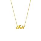 FABI COLAR DE NOME FOLHEADO A OURO 18k