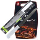 Faca 10 Inox Faca Pão Serrilhada Cabo Branco Tábua Plástico Corte Carne Cozinha Faca 10 Inox Faca Pão Serrilhada Cabo Branco Tábua Plástico Corte Carne Cozinha