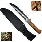 Faca 36cm, Lâmina de Aço Inox, Cabo de Madeira e Bainha Full Tang SLKA60