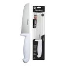 Faca Açougueiro Churrasco Cozinha Carne Aço Inox Cabo Branco 8"
