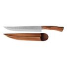 Faca Butcher Tramontina Nômade com Lâmina em Aço Inox e Cabo de Madeira com Bainha de Couro 10 polegada