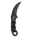 Faca cabo anatômico Preto inox c/ clipe trailing point