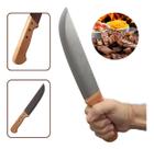 Faca Churrasco 8'' Inox Cabo Madeira Sq Para Corte de Carne