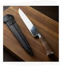 Faca churrasco aço carbono cabo resinado de cervo 24cm