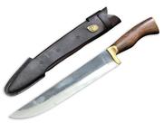 Faca Churrasco Elmo Brut Forge Cabo Madeira Nobre Bainha 10 Pol