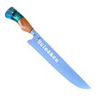 Faca Churrasco Premium Artesanal Cabo Hibrido Bainha de Couro 10PL Cartucho
