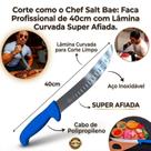 Faca Churrasco Profissional de 40cm com Lâmina Curvada Salt Bae Chef Faca Churrasco Profissional de 40cm com Lâmina Curvada Salt Bae Chef