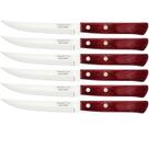 Faca Churrasco Tramontina Polywod Cabo Madeira Inox Vermelho
