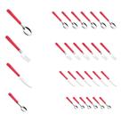 Faca Colher Garfo Colher Chá Inox Vermelho Luna - 24 un