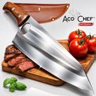 Faca Cutelo Artesanal Aço Inox Corte Carne Osso Muito Afiada
