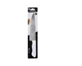 Faca de carne / peixeira de inox 8'' cabo plastico branco design na cartela