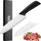 Faca de cerâmica Santoku Cutqiz de 7 polegadas com tampa