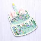 Faca de corte em metal Lapoo bolo de dois andares 12 x 8 cm
