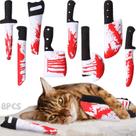Faca de Halloween Honoson Cat Chew Toys com catnip, 8 peças