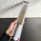 Faca de inox comprida - 37cm com cabo de plástico branco para cozinha churrasco Faca de inox comprida - 37cm com cabo de plástico branco para cozinha churrasco
