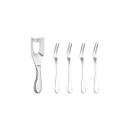 Faca de Manteiga Queijo e Garfinhos Petiscos Fruta Inox 5un