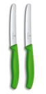Faca de mesa 22cm lâmina serrilhada 11cm Victorinox Swiss Made Verde 2 peças