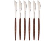 Faca de Mesa Aço Inox com Cabo em Estampa de Madeira Organic Plástico ABS Lyor 22cm