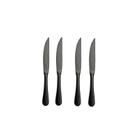 Faca de Mesa Preto Serrilhada Talher Metal Jogo 4un
