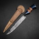 Faca em Aço Damasco SG - Padrão Turco com Cabo Nobre 10'' (25cm)