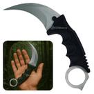 Faca Karambit com Lâmina Curva Inox, Quebra-Vidro e Capinha com Cordão SLKD86CI