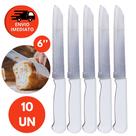 Faca Pão Profissional 6” Cabo Branco Aço Inox Lâmina Serrilhada Cortar Pão Caseiro Padaria