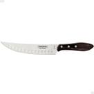 Faca para Carne Butcher 8' Tramontina em Aço Inox e Cabo em Madeira Polywood Castanho