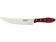Faca para Carne Butcher Tramontina com Lâmina em Aço Inox e Cabo em Madeira Tratada Polywood Vermelho 8 polegada
