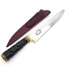 Faca para Churrasco Inox Artesanal Cabo Chifre Torneado 8 c Bainha