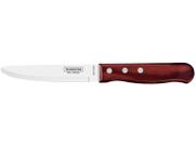 Faca Para Churrasco Jumbo Tramontina Com Lâmina Em Aço Inox E Cabo Em Madeira Polywood Vermelho 5" Tramontina