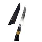 Faca para Churrasco Personalizada Inox Artesanal Cabo Chifre Chifre Osso 7 c/ Bainha