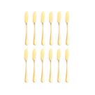 Faca para Manteiga Espatula Pate Aço Inox Dourado Jogo 12un