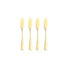 Faca para Manteiga Espatula Pate Aço Inox Dourado Jogo 4un