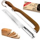 Faca para pão SeLucky, kit com 2 peças, lâmina serrilhada e cabo de madeira