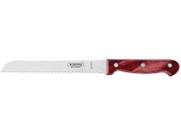 Faca para Pão Tramontina Polywood com Lâmina em Aço Inox e Cabo de Madeira Vermelho 7"
