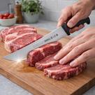 Faca Profissional Mundial Preta 10 Carne Fio Liso Inox