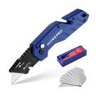 Faca utilitária WORKPRO dobrável com clipe de cinto e 10 lâminas azul