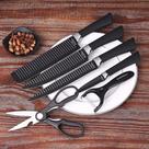 Facas de cozinha conjunto chef facas 6 conjuntos aço inoxidável forjada facas de cozinha tesoura descascador chef slicer