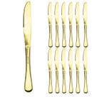 Facas De Mesa 12 Peças Dourado Elite Cozinha Gourmet Mix