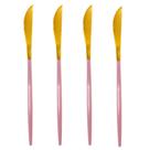 Facas de Mesa Inox Dourado e Rosa Lady 4 peças - Casambiente