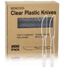 Facas descartáveis de plástico MOACOCK 200 Count Clear Facas descartáveis de plástico MOACOCK 200 Count Clear