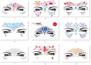 Face Gems Adhesive Glitter Jewel Tattoo Sticker Festival, 9 unidades