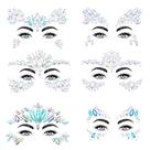 Face Gems SAOROPEB Mermaid 6 conjuntos de adesivos de tatuagem temporários