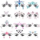 Face Jewels SIQUK Mermaid Face Gems Tatuagens de strass x12