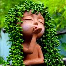 Face Planter Brown Small Kissing Suculent Pot 17 cm
